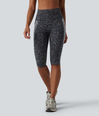 Halara UltraSculpt™ Leopard Print High Waisted Tummy Control Color Block Stripe Pedal Pusher Training Leggings with Pockets Halara UltraSculpt™ Leopard Print High Waisted Tummy Control Color Block Stripe Pedal Pusher Training Leggings with Pockets
