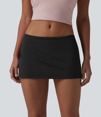 DayStretch Low Rise 2-in-1 Micro Bodycon Casual Skirt