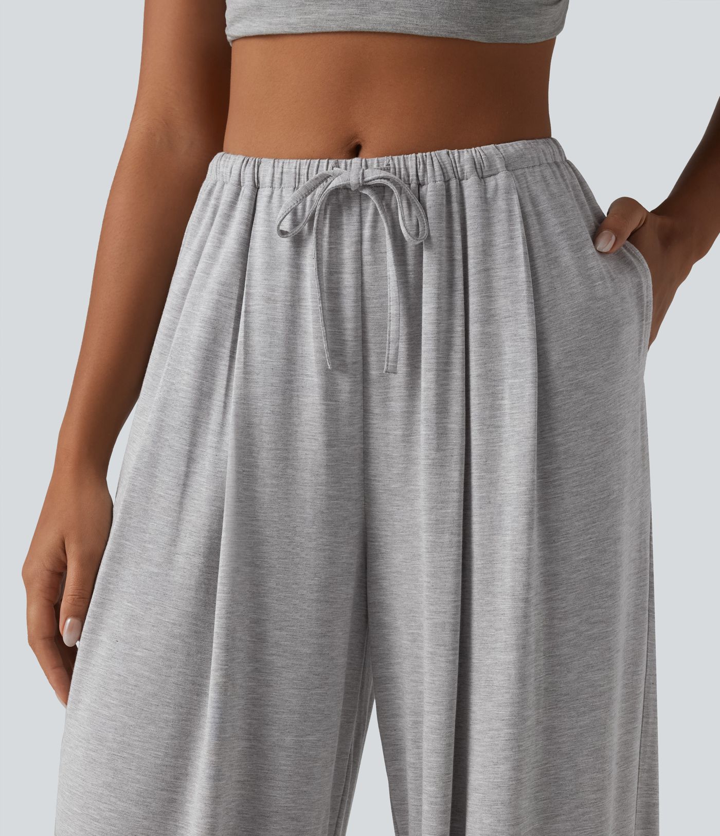 Mid Rise Drawstring Casual Balloon Joggers with Pockets