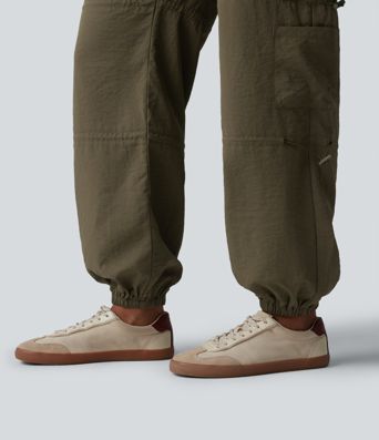 Jogging cargo taille mi-haute avec cordon de serrage réglable et poches