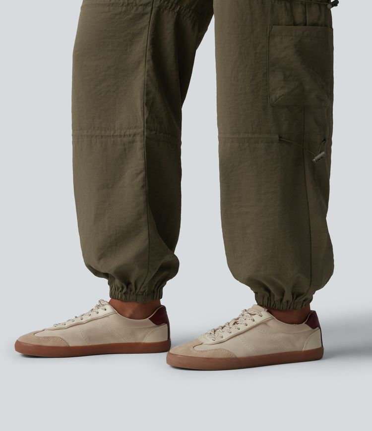 Jogging cargo taille mi-haute avec cordon de serrage réglable et poches