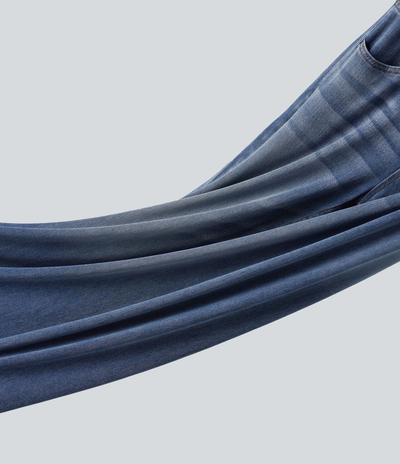 Halara Flex™ - Lässige, drapierte Baggy-Jeans aus verwaschenem Lyocell mit hohem Crossover-Bund und mehreren Taschen