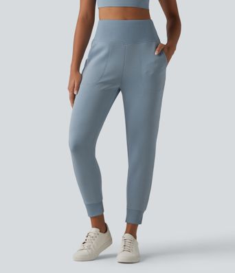 SpacerTek™ Lässige Jogginghosen mit hohem Bund, bauschformender Wirkung, schmal zulaufender Passform und Taschen