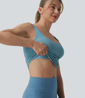 OneForm Seamless Flow U Neck Built-in Bra Cropped Yoga Tank Top