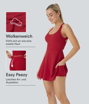 Softlyzero™ Airy, rückenfreies, gedrehtes Cool Touch Yoga-Aktivkleid – Easy Peezy Edition