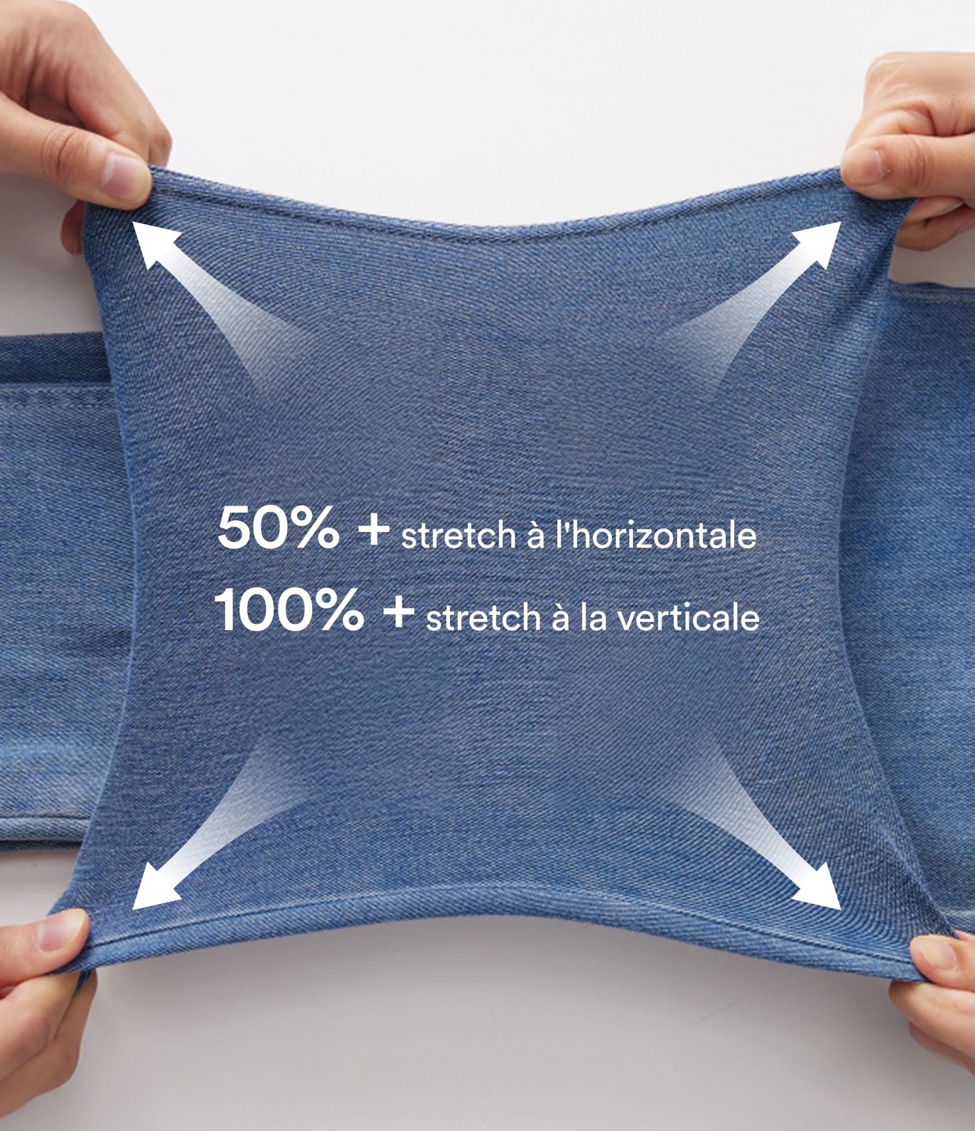 Jean droit Halara Flex™ à taille haute, poches multiples, effet délavé et tissu extensible