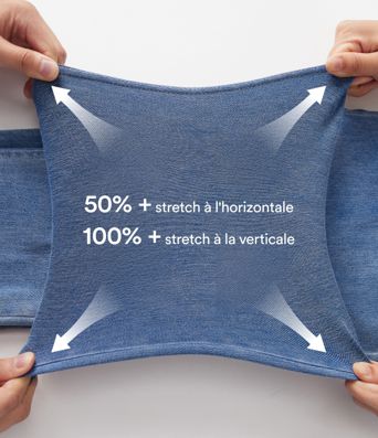 Jean droit Halara Flex™ à taille haute, poches multiples, effet délavé et tissu extensible