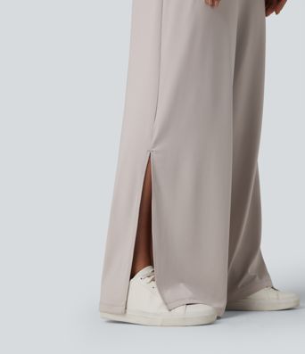 Casual asymmetrical short-sleeved jumpsuit with pockets and slit - Easy Peasy