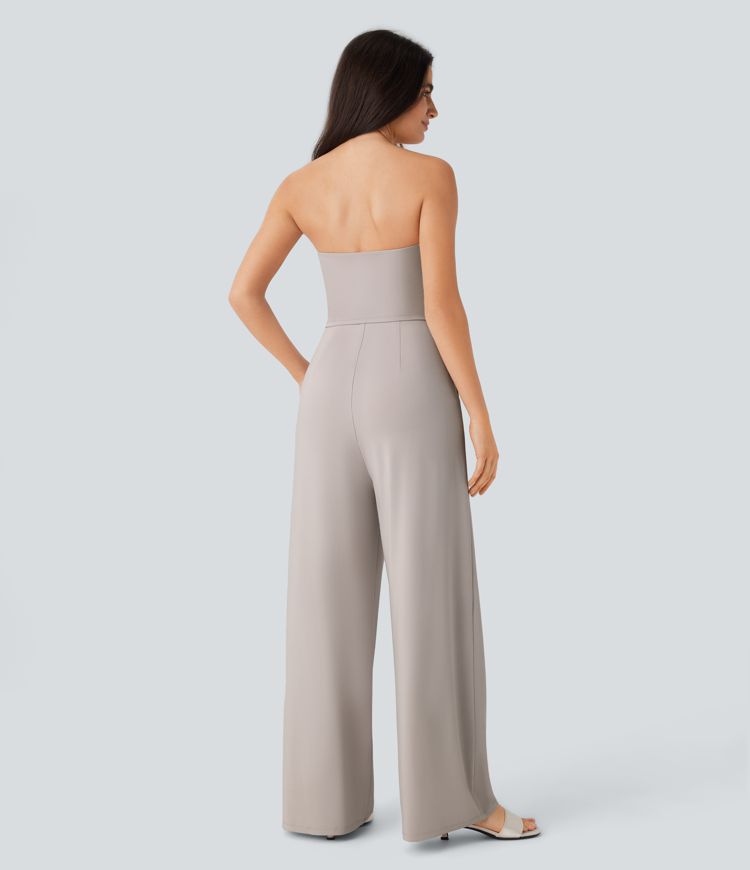 Tube Pocket Wide Leg Jumpsuit-Easy Peezy