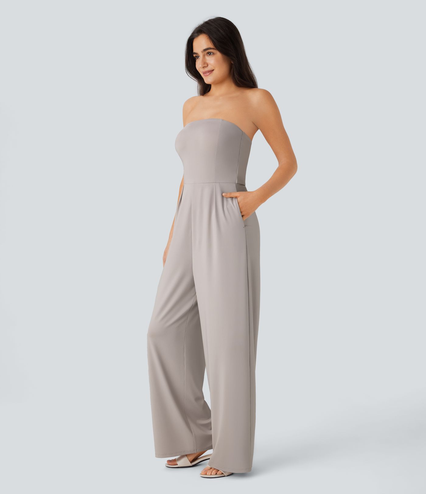 Tube Pocket Wide Leg Jumpsuit-Easy Peezy