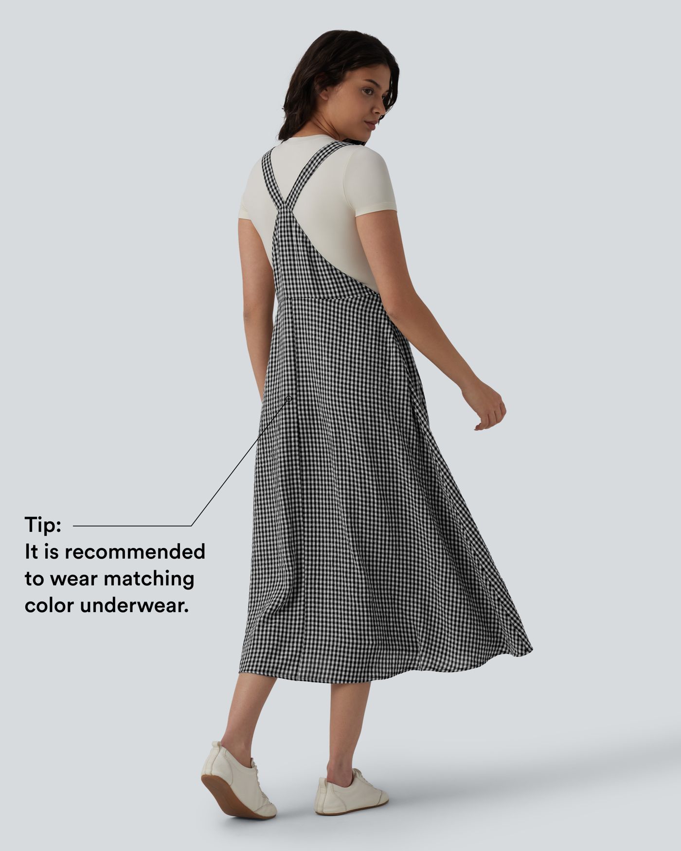 Plaid Flowy Midi Casual Dress with Pockets