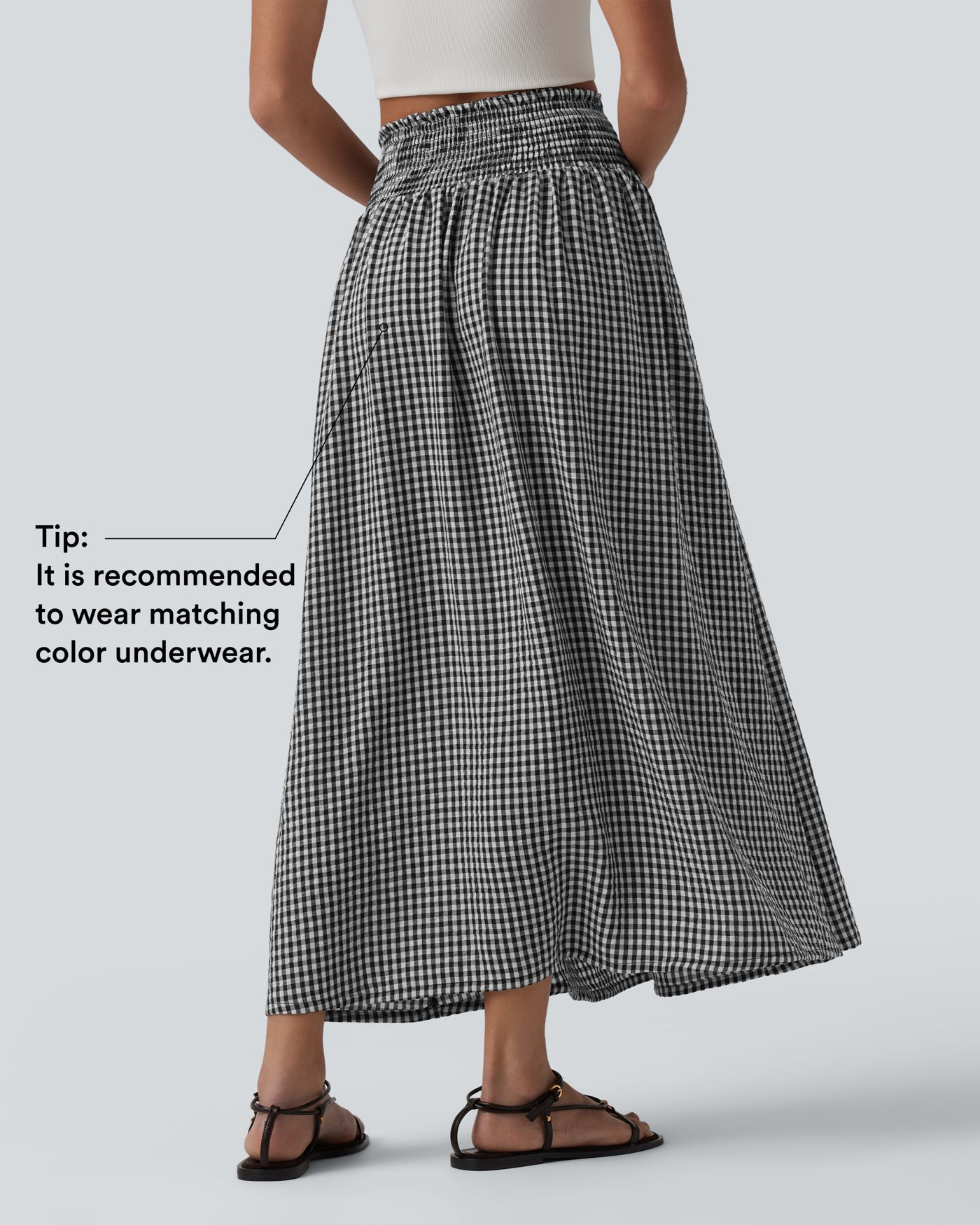 High Waisted Plaid Midi Casual Skirt with Pockets