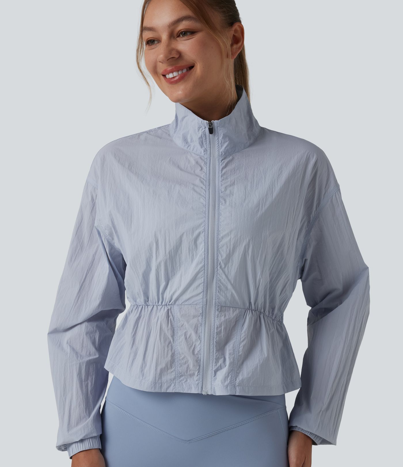 Chaqueta de camping con cuello alto y mangas largas - UPF50+