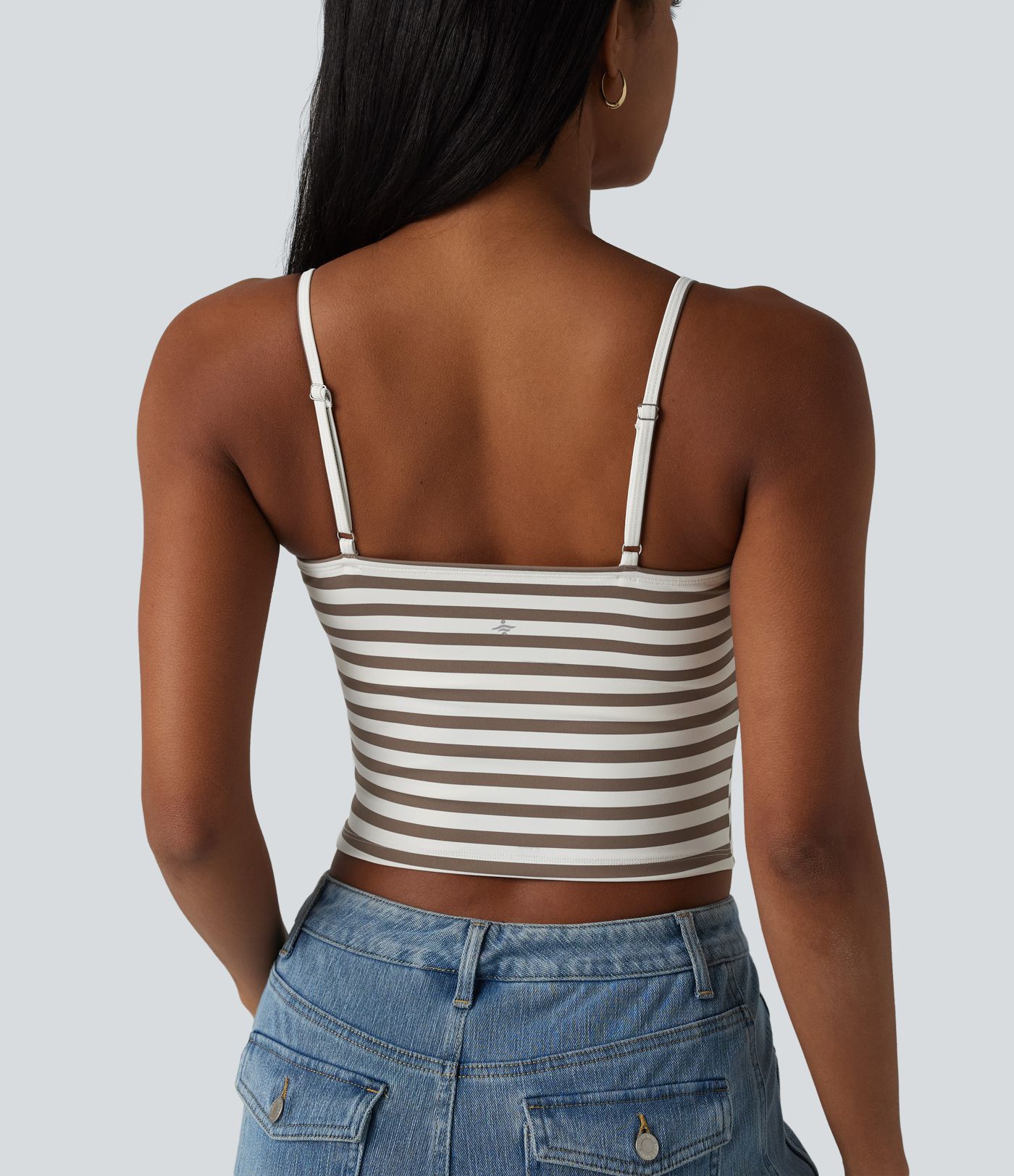 Built-in Bra Stripe Workout Tank Top