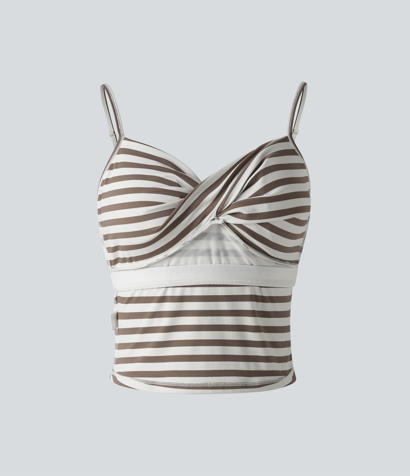 Built-in Bra Stripe Workout Tank Top