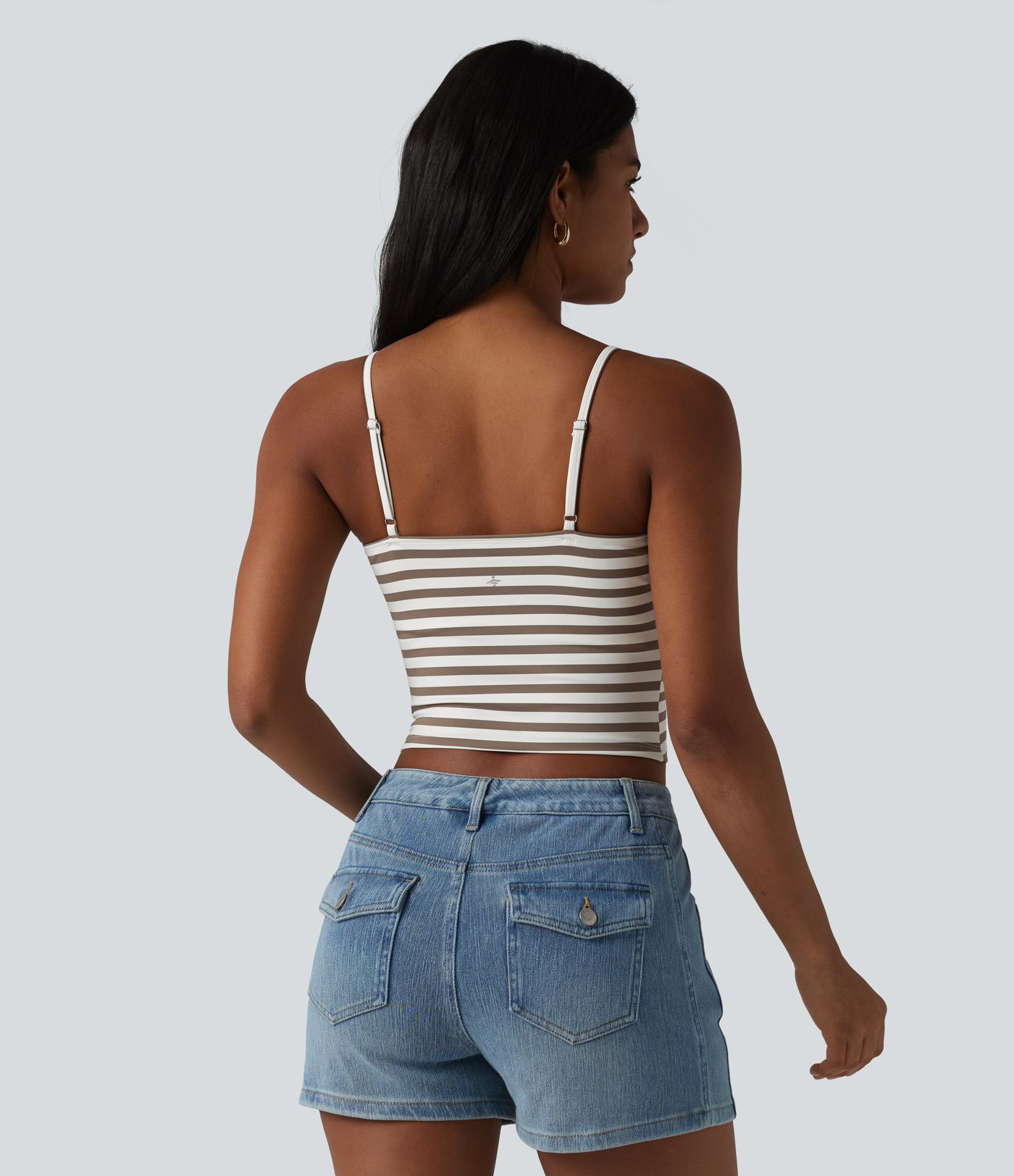Built-in Bra Stripe Workout Tank Top