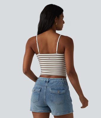 Built-in Bra Stripe Workout Tank Top