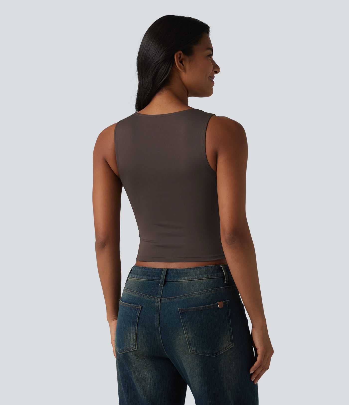 Sweetheart Neck Twisted Slim Casual Tank Top