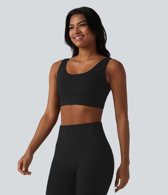 Halara Ultrasculpt™ treniņu sporta krūšturis ar piemērotu krūšturi, vidējs atbalsts, bez muguras, ar regulējamu sprādzi