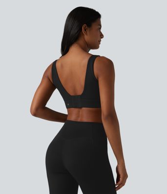 Halara Ultrasculpt™ treniņu sporta krūšturis ar piemērotu krūšturi, vidējs atbalsts, bez muguras, ar regulējamu sprādzi