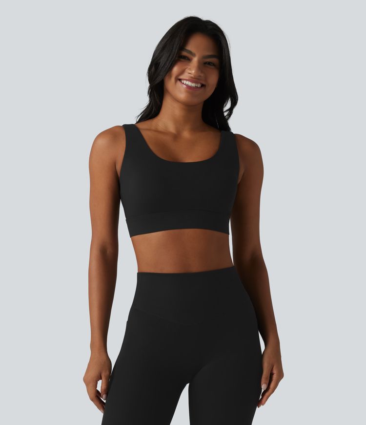 Halara Ultrasculpt™ treniņu sporta krūšturis ar piemērotu krūšturi, vidējs atbalsts, bez muguras, ar regulējamu sprādzi