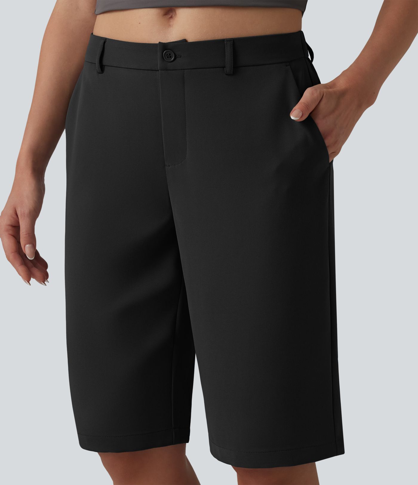 Halara Flex™ Mid Rise Pedal Pushers Work Straight Leg Pants with Pockets