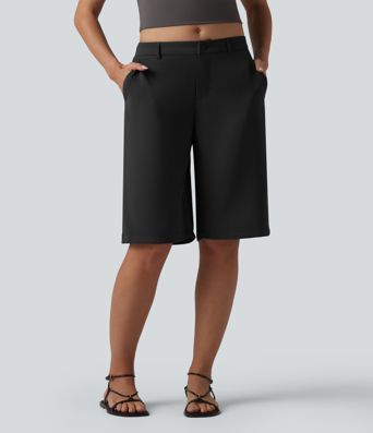 Halara Flex™ Mid Rise Pedal Pushers Work Straight Leg Pants with Pockets