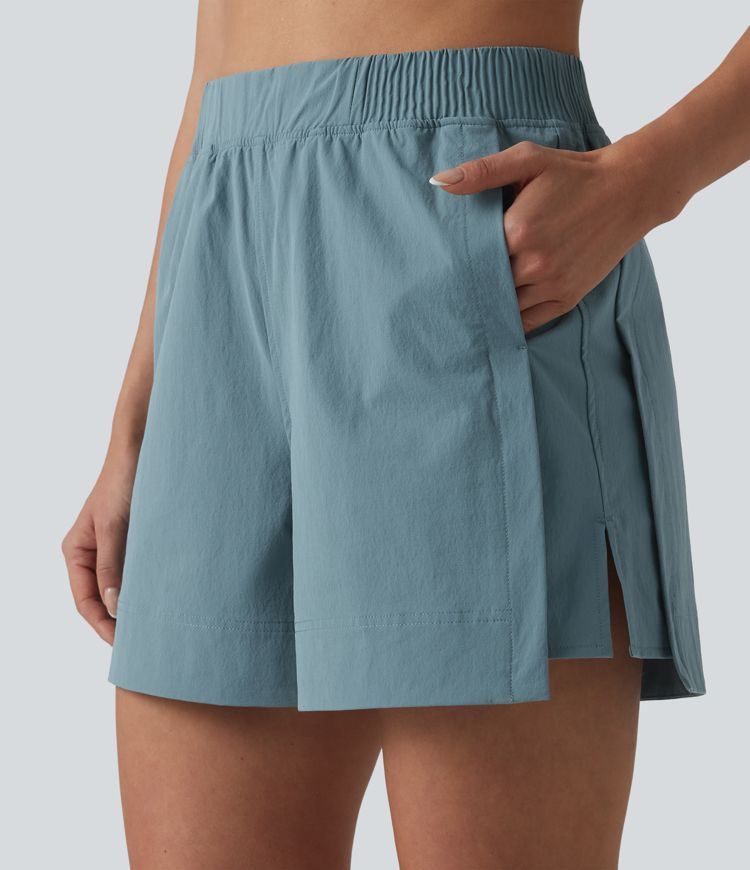 Tennis-Shorts mit hohem Bund, Seitentaschen, Cool-Touch und Schlitz - UPF50+