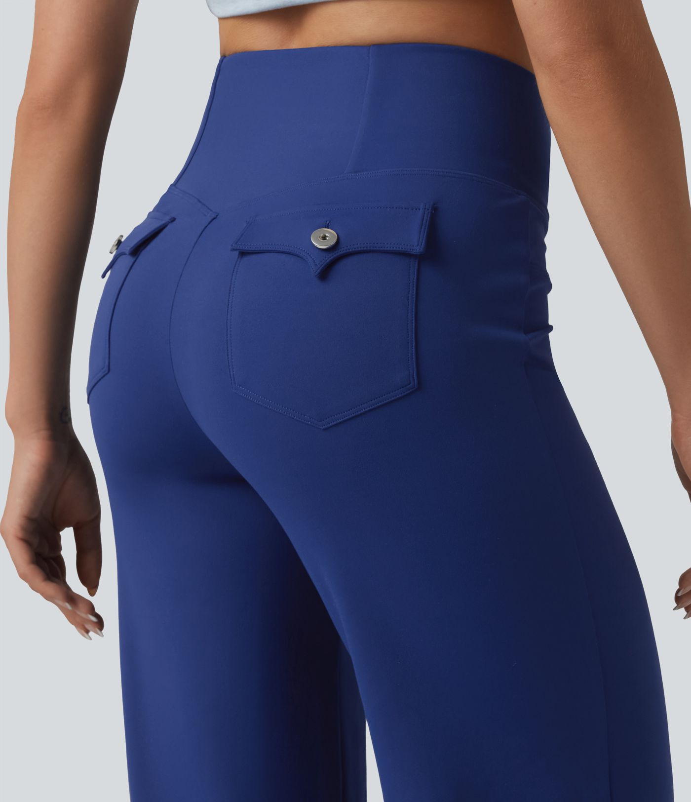 DayStretch Crossover High Waisted Tummy Control Casual Bootcut Pants with Pockets