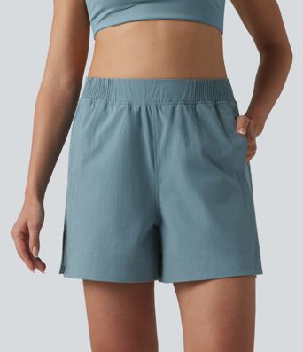 Tennis-Shorts mit hohem Bund, Seitentaschen, Cool-Touch und Schlitz - UPF50+