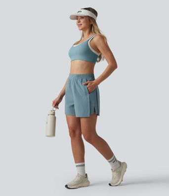 Tennis-Shorts mit hohem Bund, Seitentaschen, Cool-Touch und Schlitz - UPF50+