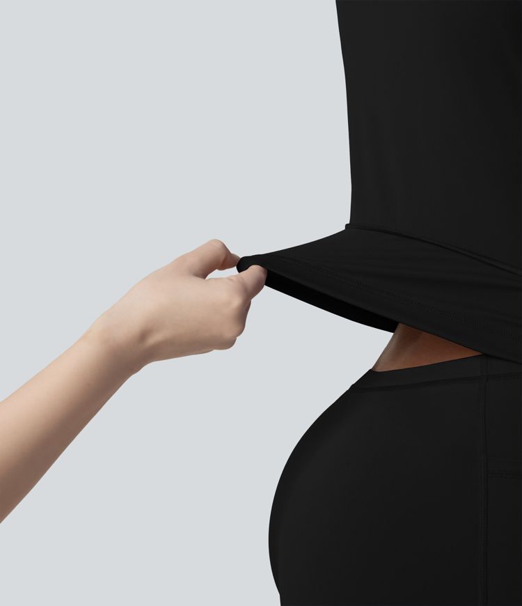 SoftlyZero™ Plush Crisscross Backless Racerback Built-in Bra 2-in-1 Mini Yoga Active Dress with Pockets-Easy Peezy