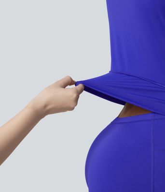 SoftlyZero™ Plush Crisscross Backless Racerback Built-in Bra 2-in-1 Mini Yoga Active Dress with Pockets-Easy Peezy