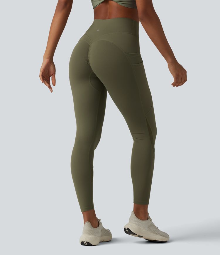 Halara UltraSculpt™ High Waisted Tummy Control Scrunch Contrast Mesh Training 7/8 Leggings with Pockets Halara UltraSculpt™ High Waisted Tummy Control Scrunch Contrast Mesh Training 7/8 Leggings with Pockets