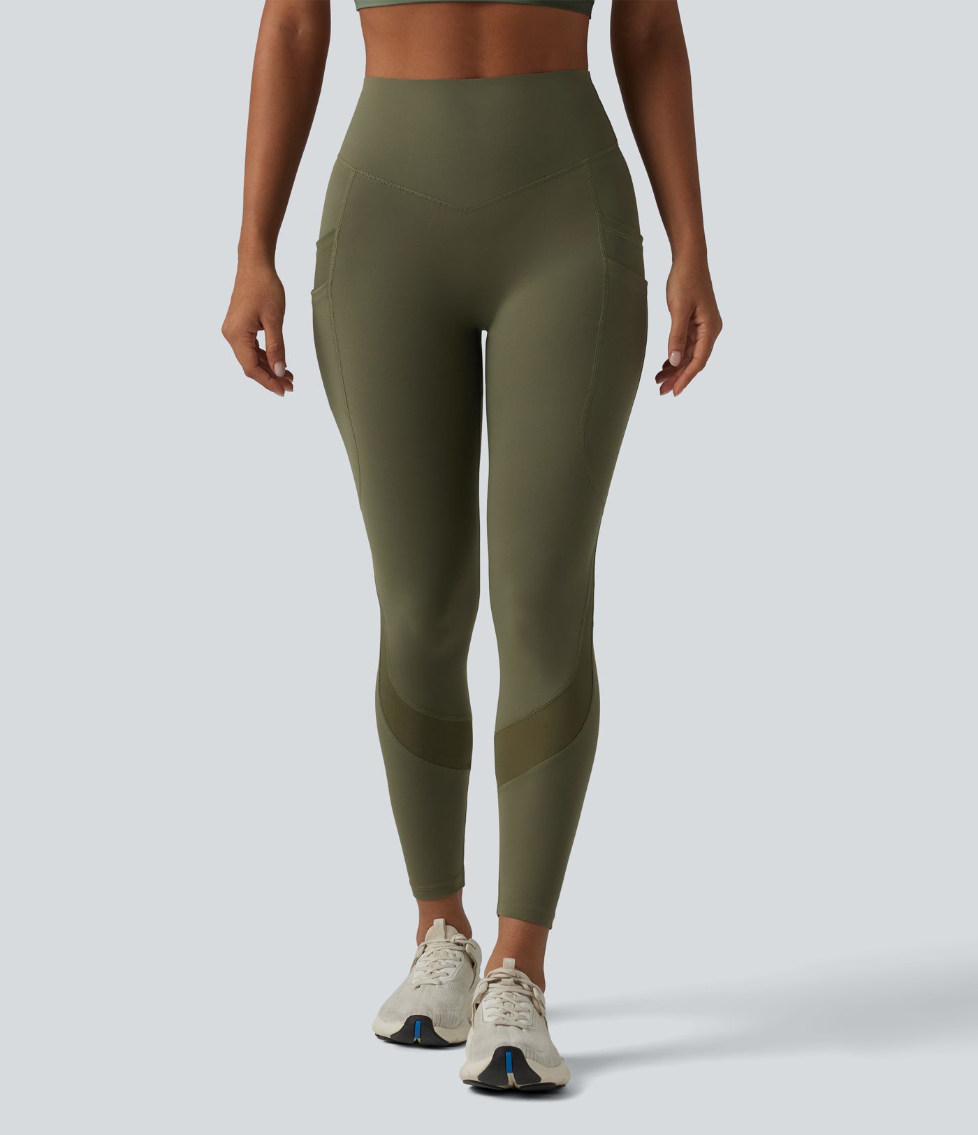 Halara UltraSculpt™ High Waisted Tummy Control Scrunch Contrast Mesh Training 7/8 Leggings with Pockets Halara UltraSculpt™ High Waisted Tummy Control Scrunch Contrast Mesh Training 7/8 Leggings with Pockets