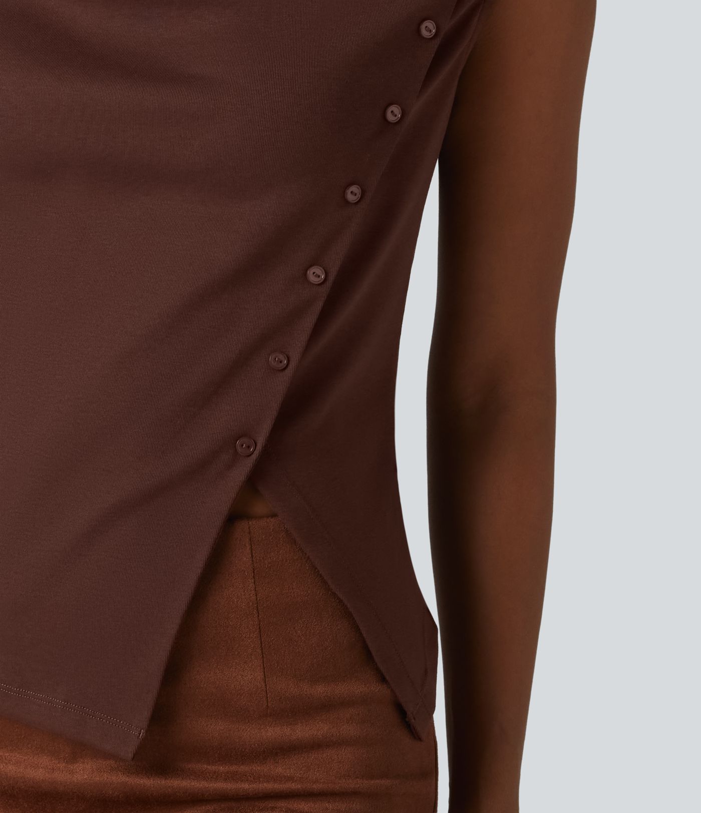 Cowl Neck Cap Sleeve Casual T-Shirt