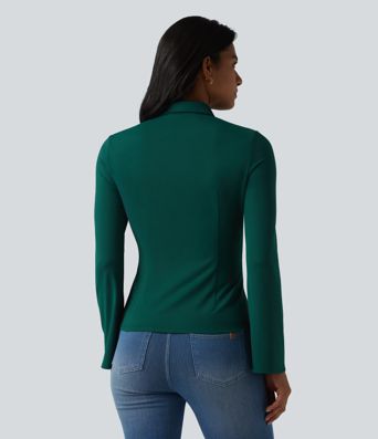 Flounce Long Sleeve Work Shirt