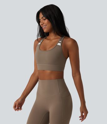 Soutien-gorge de sport Halara UltraSculpt™ à maintien moyen et soutien-gorge intégré dos nageur color block
