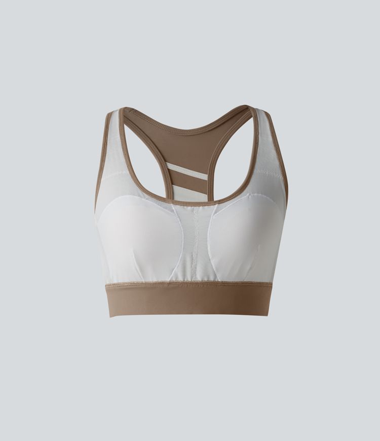 Soutien-gorge de sport Halara UltraSculpt™ à maintien moyen et soutien-gorge intégré dos nageur color block