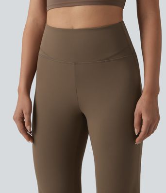 High Waisted Tummy Control Straight Leg Yoga Trousers