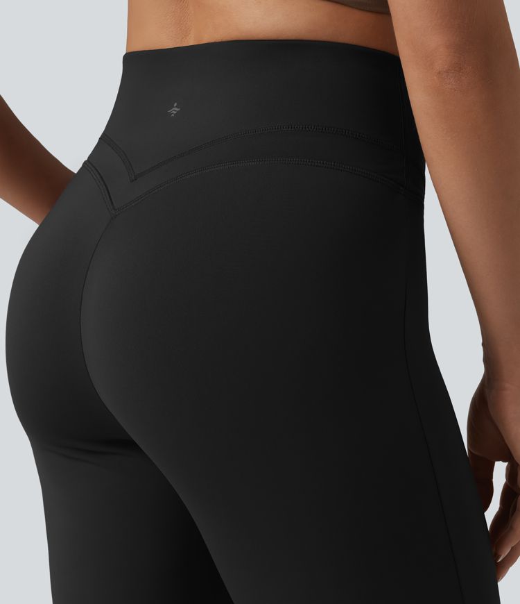 High Waisted Tummy Control Straight Leg Yoga Trousers