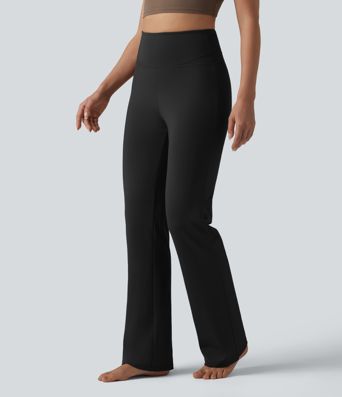 High Waisted Tummy Control Straight Leg Yoga Trousers