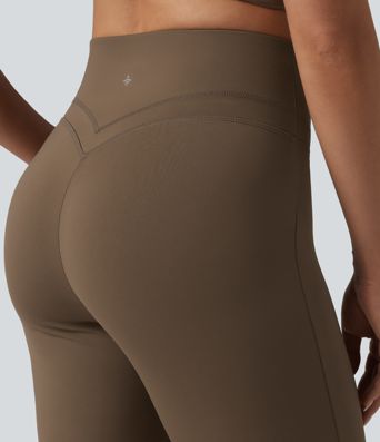 High Waisted Tummy Control Straight Leg Yoga Trousers