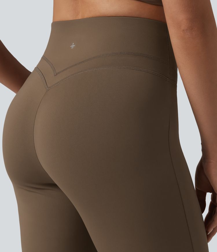 High Waisted Tummy Control Straight Leg Yoga Trousers