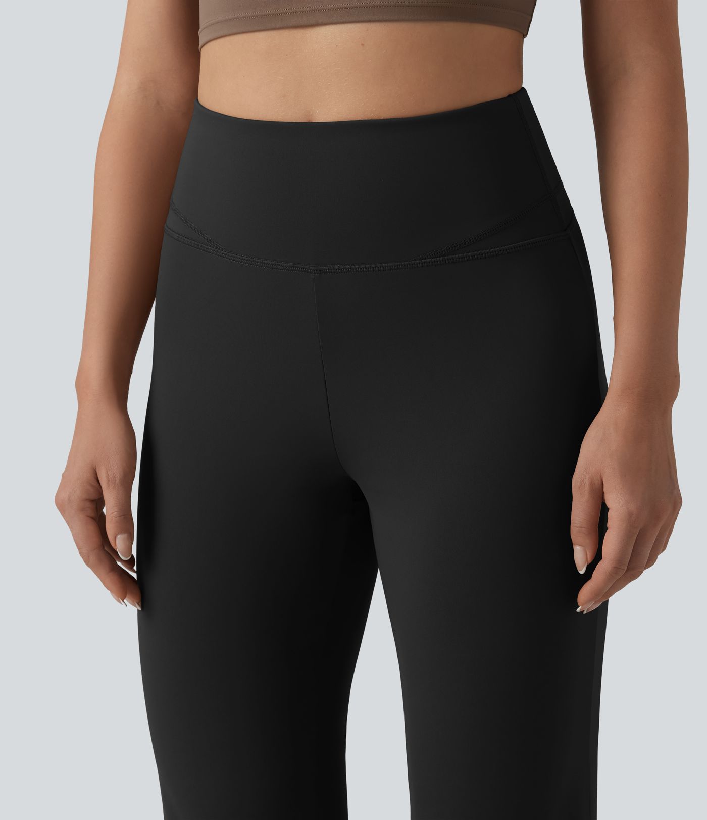 High Waisted Tummy Control Straight Leg Yoga Trousers