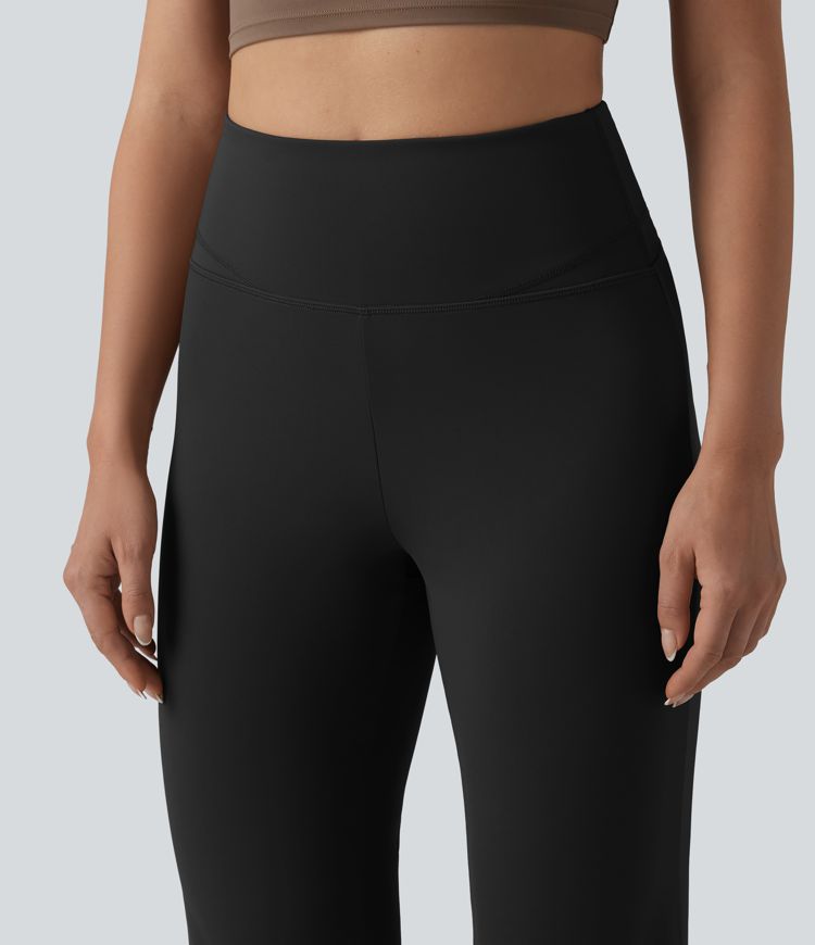 High Waisted Tummy Control Straight Leg Yoga Trousers