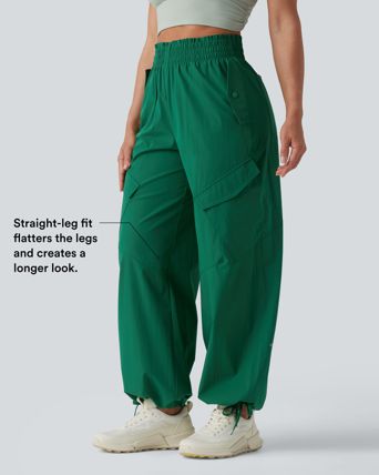 Lettuce Trim High Waisted Workout Cargo Pants with Pockets