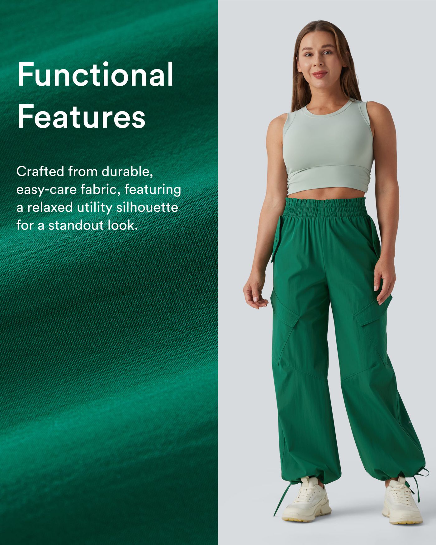 Lettuce Trim High Waisted Workout Cargo Pants with Pockets