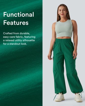 Lettuce Trim High Waisted Workout Cargo Pants with Pockets