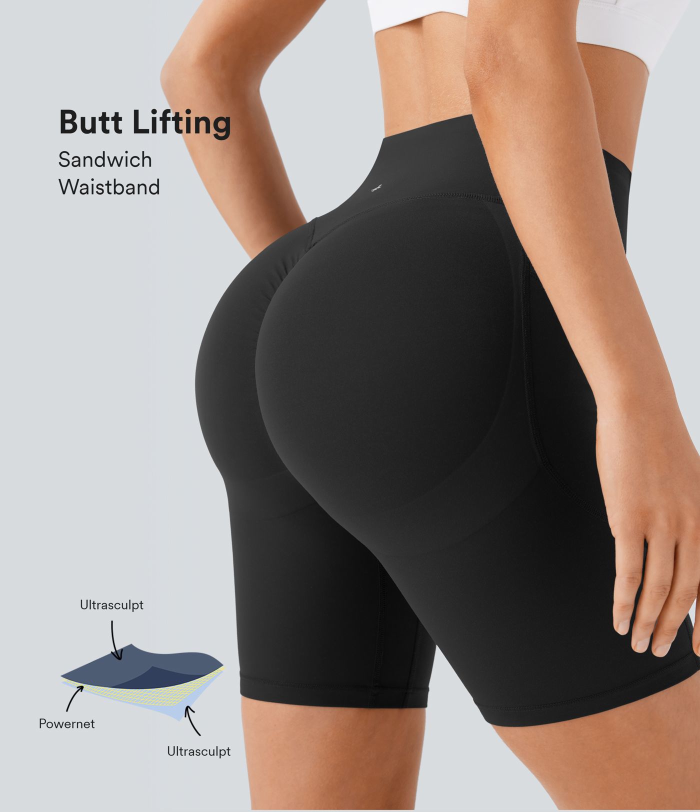 Halara UltraSculpt™ High Waisted Scrunch Butt Lifting Tummy Control Side Pocket Shaping Workout Bike Running Shorts 7''